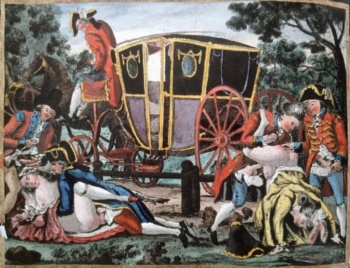 “Bigarrure”, aquarelle on copper engraving I, 1799 - anonymous