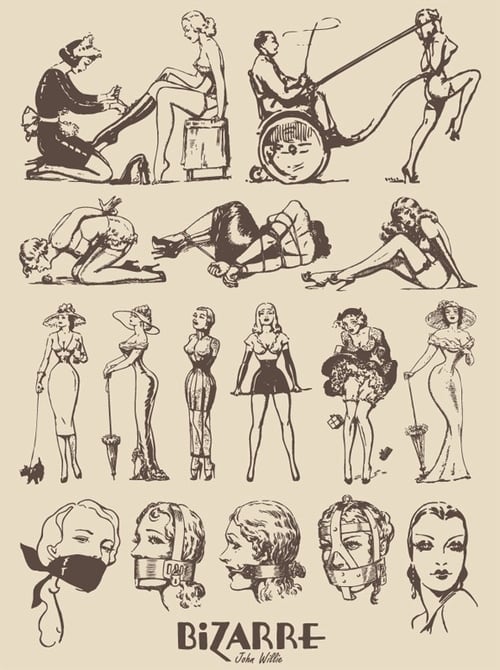 Bizarre Mag - American artists, including John Willie and Irving Klaw, found inspiration in Yva Richard's daring designs