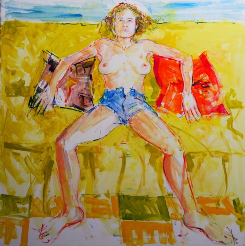 Blue Jeans II, 2024, oil on canvas, 70cm x 70cm Blue Jeans II, 2024, oil on canvas, 70cm x 70cm