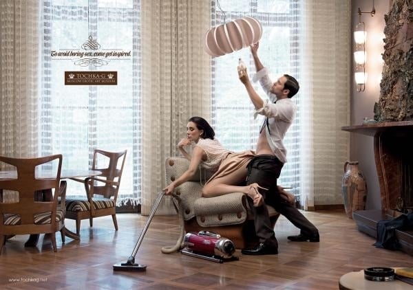 BORING SEX 1 Print Ad by Y&R Moscow advertising agency for subbrand THE MOSCOW MUSEUM OF EROTIC ART (brand TOCHKA G) in Russia, 2012