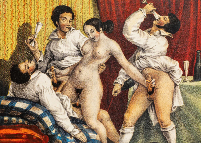 c.1830 Orgy scene by Achille Deveria