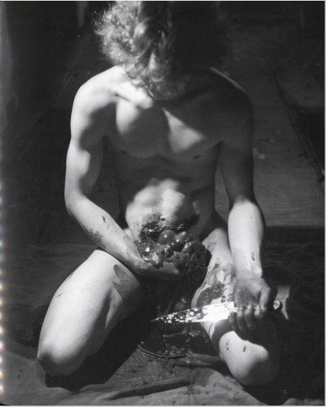 chained man peeing man Self-portrait, Peter Christopherson cruel scene