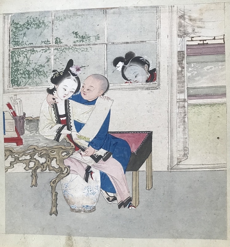 Chinese erotic painting female voyeur