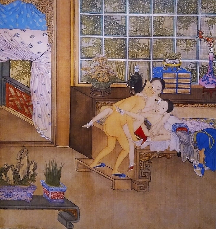 Chinese erotic painting silk