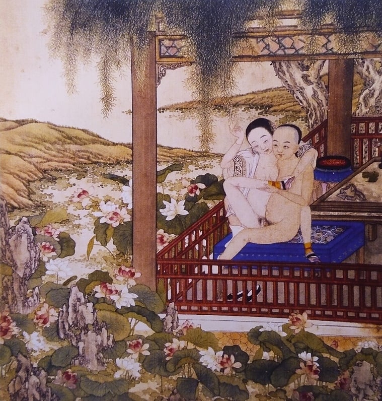 Chinese erotic painting silk