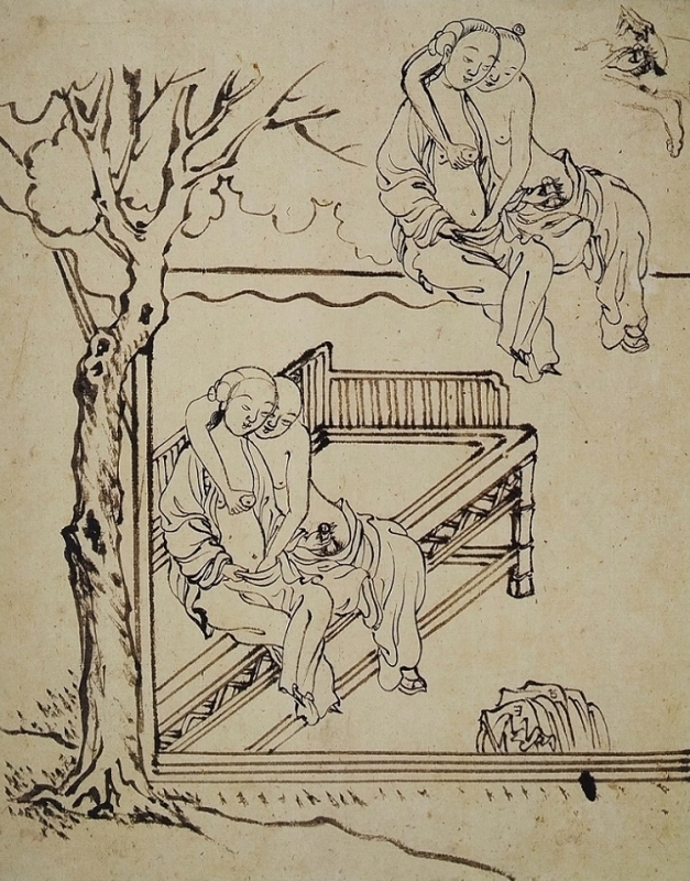 Chinese ink drawing erotic