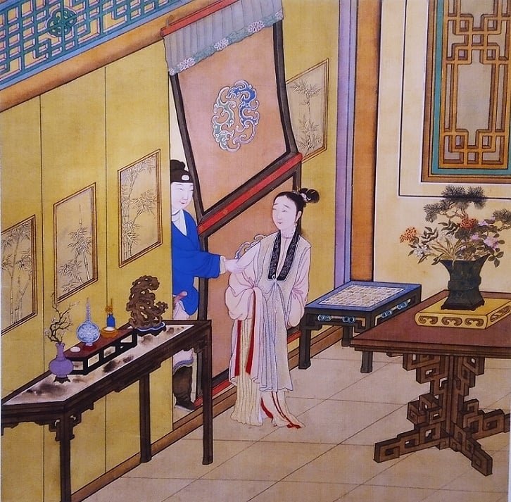 Chinese painting secret encounter