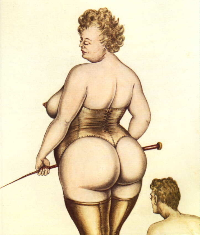 chubby mistress and whip with male slave