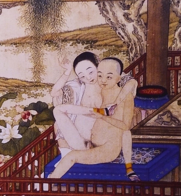 close up Chinese erotic painting