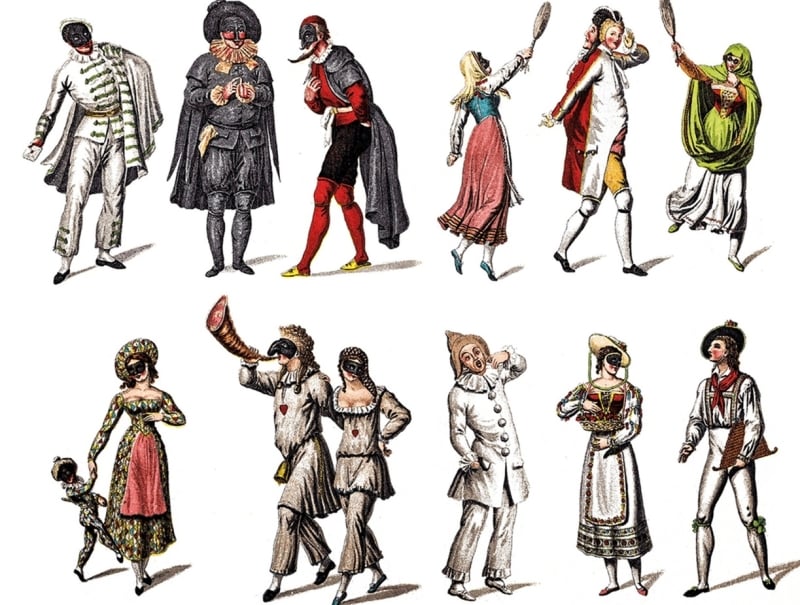 Commedia dell‘arte characters .