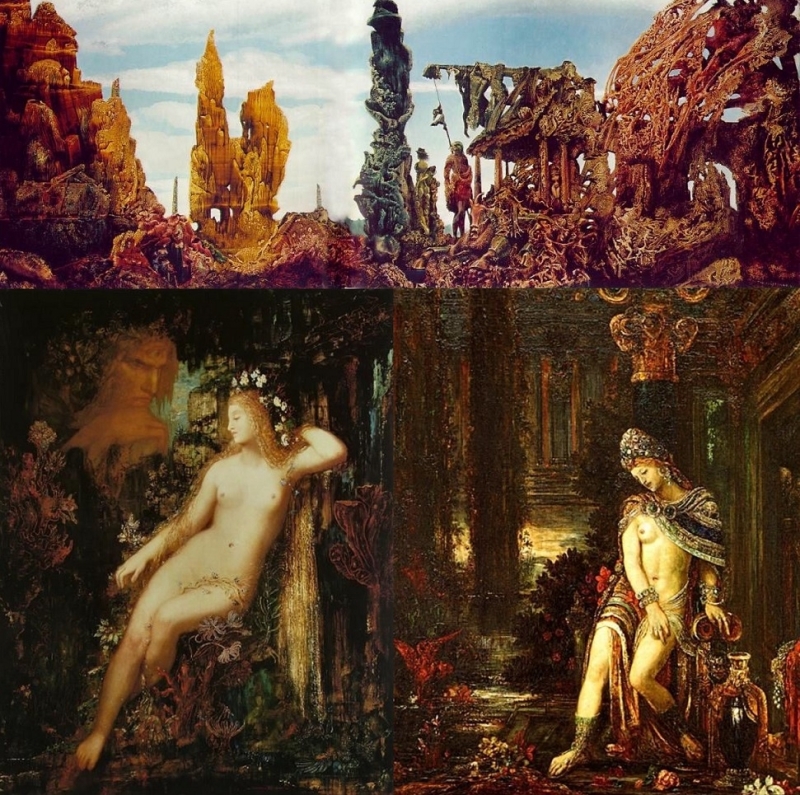 Comparison Of Europe After Rain (upper part) to paintings of Moreau