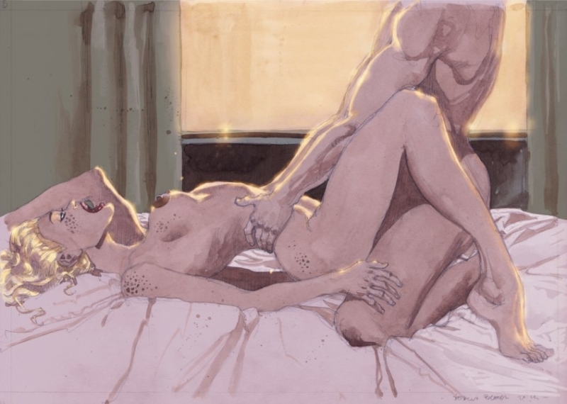 copulating couple on bed by Sergio Bleda copulating couple on bed by Sergio Bleda
