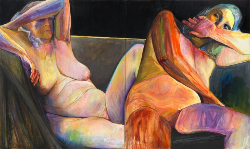 Couch Diptych by Joan Semmel