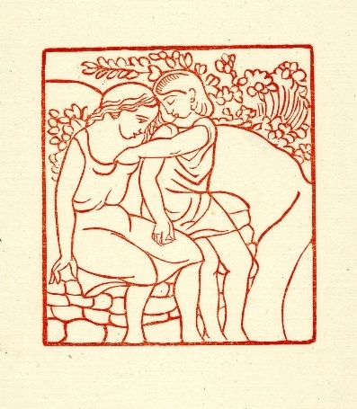 Couple embracing in grass