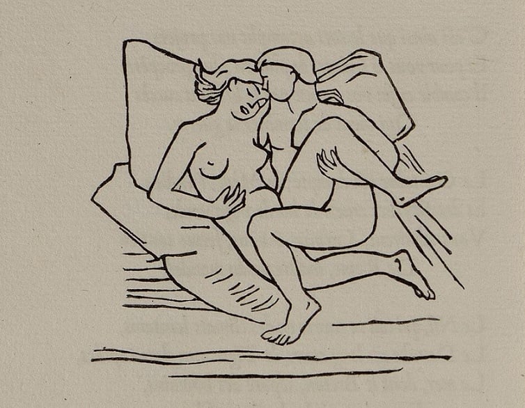 Couple making love on the bed Maillol