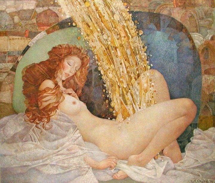 Danaë and the Golden Shower (2008) by Alexander Sigov