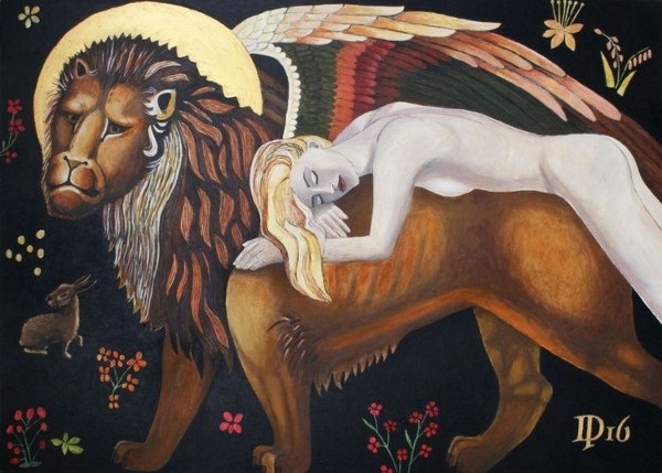 daniel porada Naked Woman On Lion In Paradise