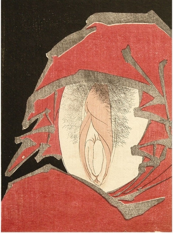 Daruma Vagina (1825) from the series The Night Parade of One Hundred Demons (Hyakki yagyō) by Utagawa Kunisada