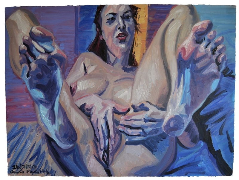 David Murphy, Woman Masturbating with Her Feet in the Air, 2020