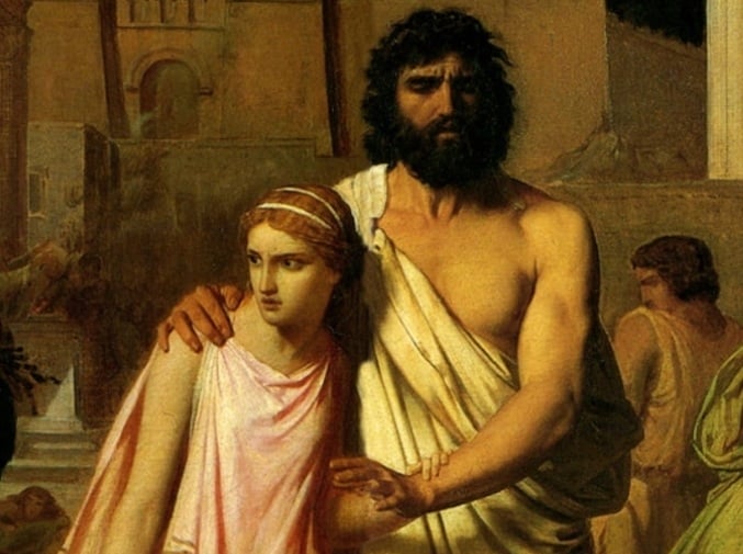 detail from Oedipus and Antigone, or the Plague of Thebes, by Charles Jalabert, 1843, Musée des Beaux-Arts, Marseille