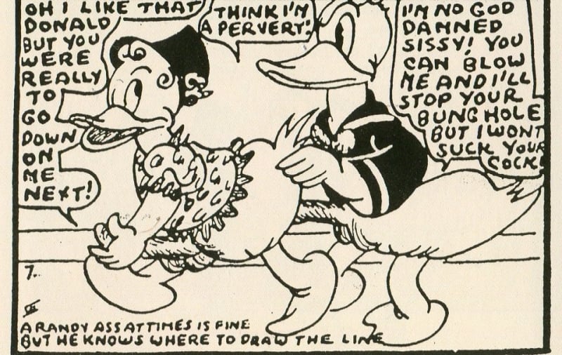 Disney themed Tijuana Bibles, sexually explicit comic 8 page books, 1940s