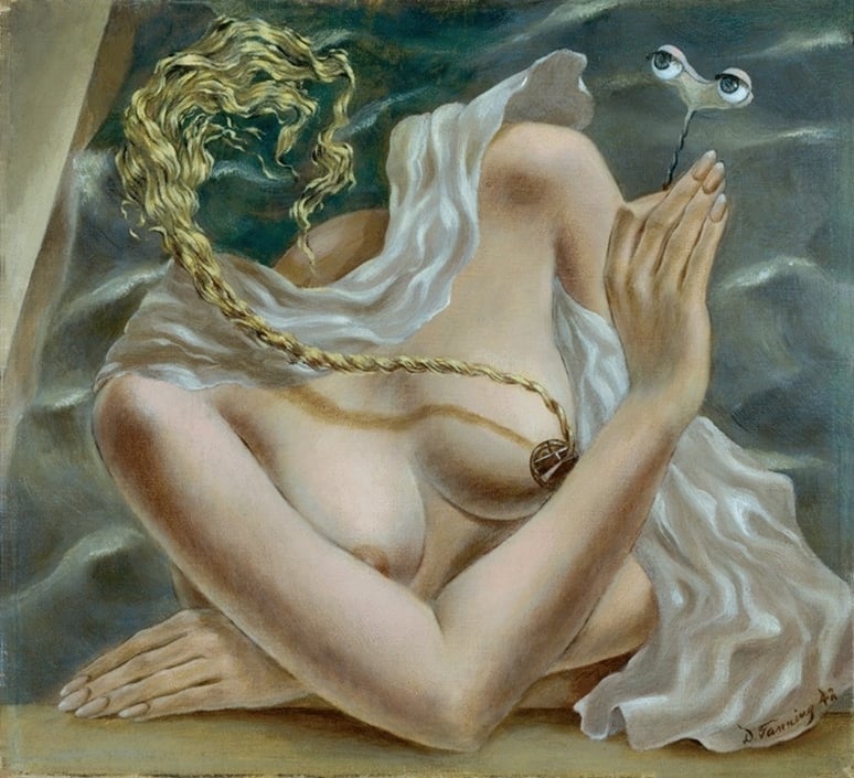 Dorothea Tanning, Voltage 1942. Oil on canvas. Dorothea Tanning, Voltage 1942. Oil on canvas.