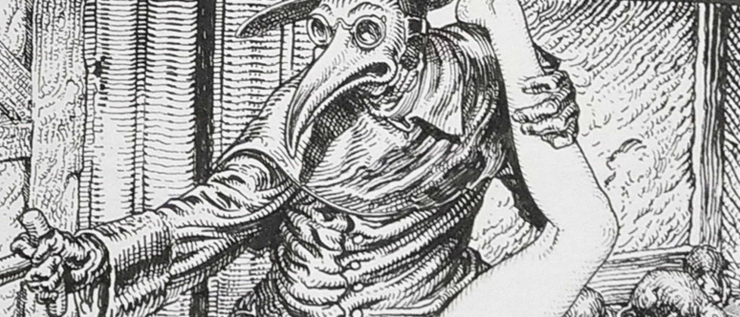 drawing by KerbCrawlerGhost (close-up plague doctor)