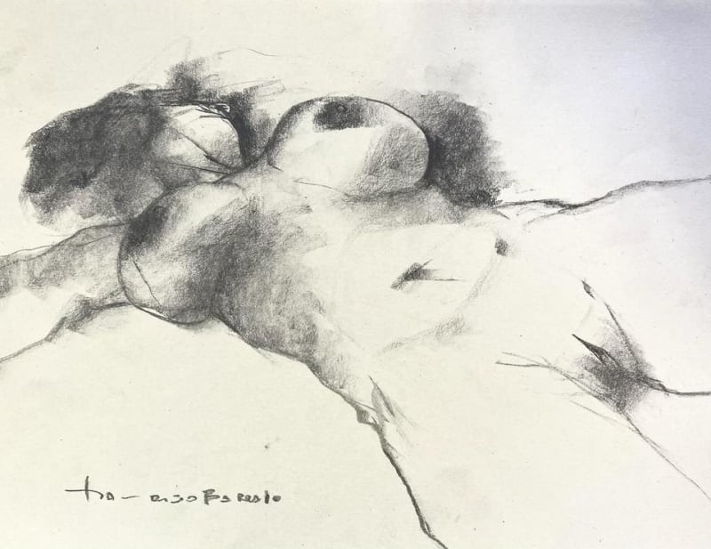 drawing of nude by Maurizio Barraco