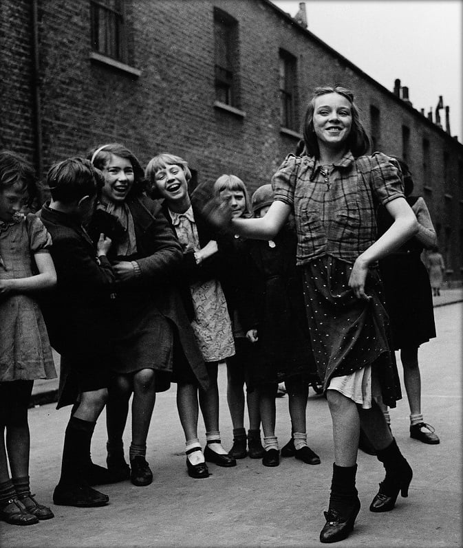 East End girl dancing the Lambeth Walk by Bill Brandt