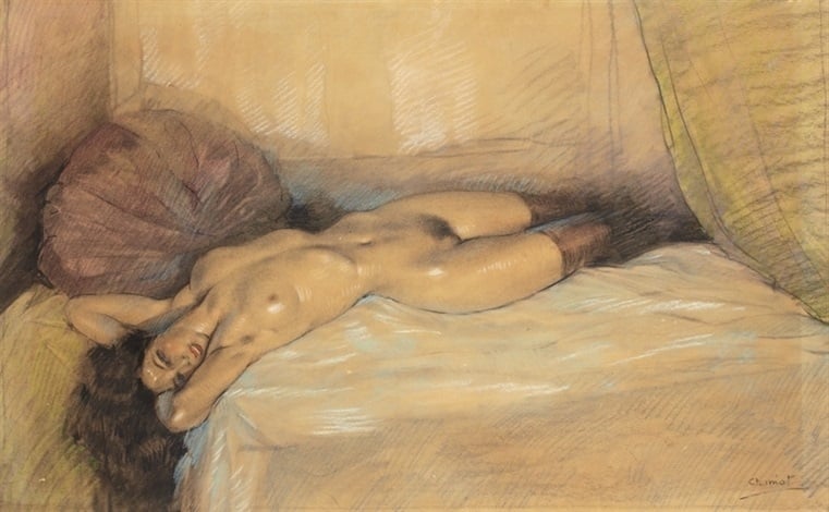 Edouard Chimot reclining nude