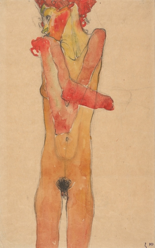 egon schiele nude girl with folded arms