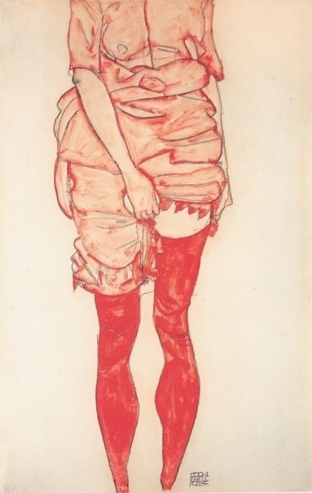 Egon Schiele, Standing Woman in Red, 1913