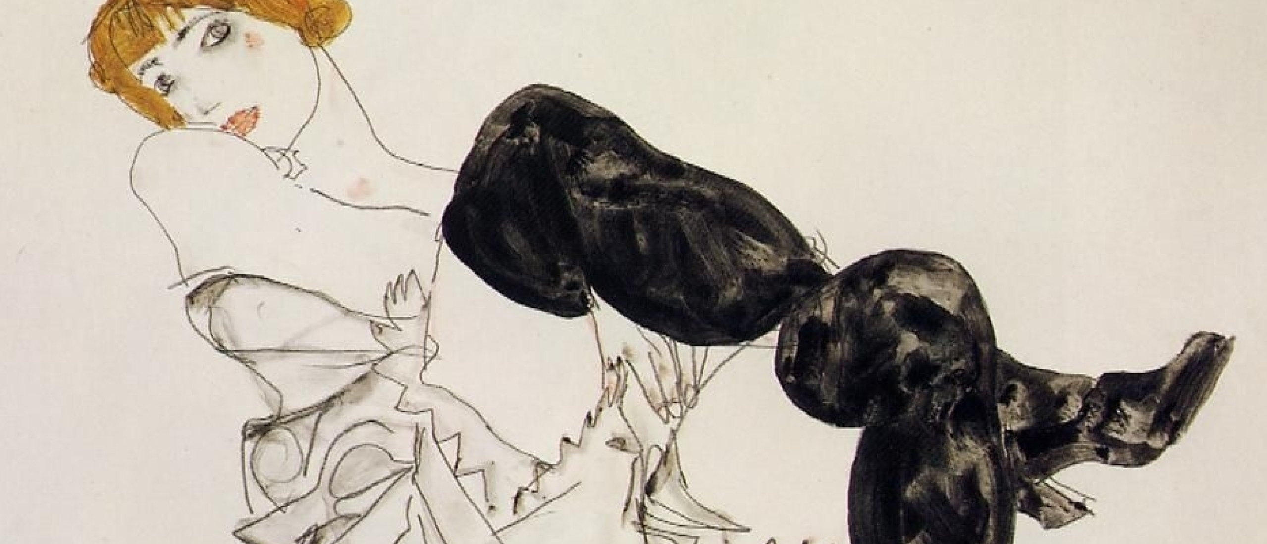 Egon Schiele, Woman in Black Stockings, 1913.