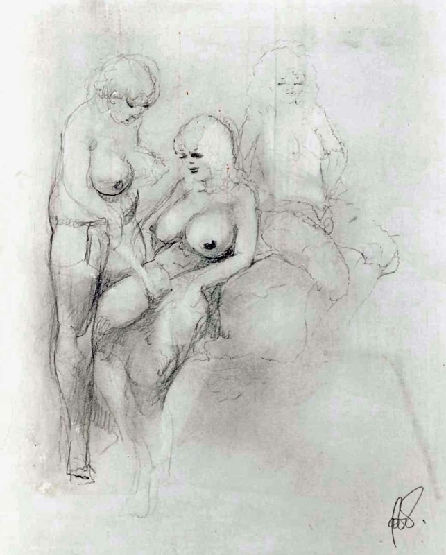 Erotic drawing from a series entitled 