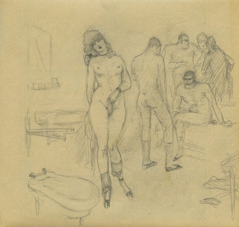 erotic drawing Jean Morisot