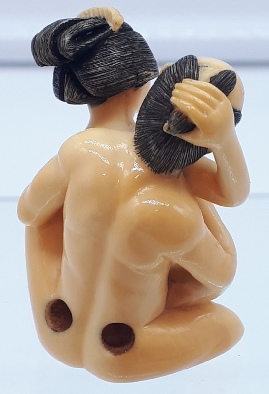 erotic netsuke intimate couple backside