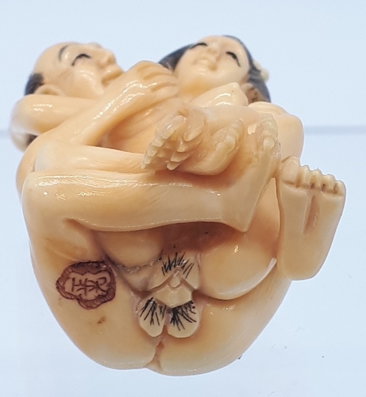 erotic netsuke intimate couple bottom