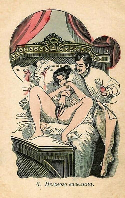 erotic Russian postcard wetting vagina