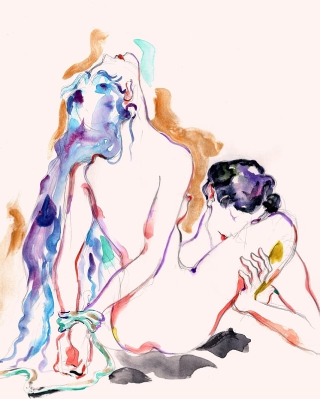 erotic watercolor by ‪Naisu‬ Chirat