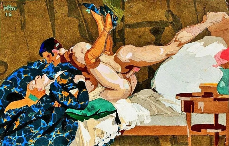 erotic watercolor by Richard Wittmann erotic watercolor by Richard Wittmann