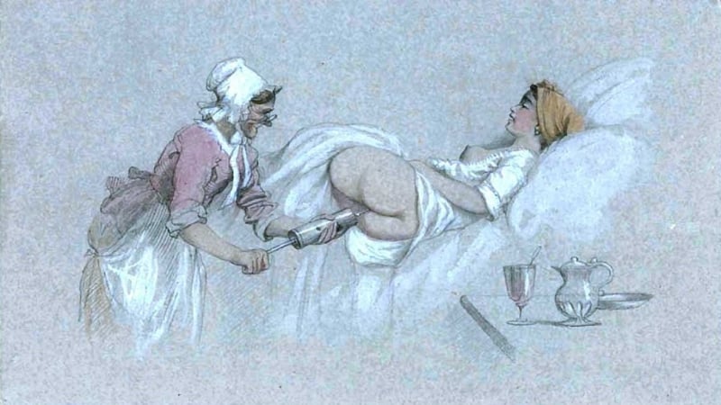 Erotic watercolor by Victor Adam (1801–1866)