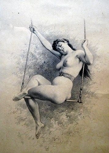 Eusebio Planas nude woman on a swing