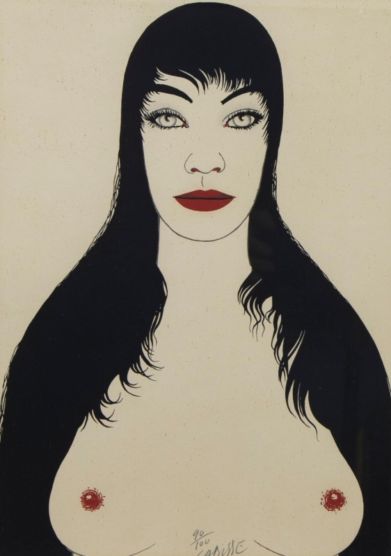 Felix Labisse, Afternoon Songs, Fleur du Mal, Colour lithograph, 1975