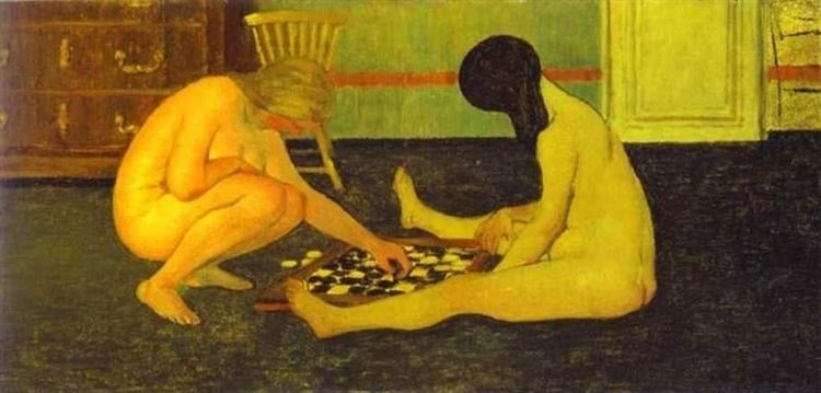 felix vallotton Naked Woman Playing Checkers