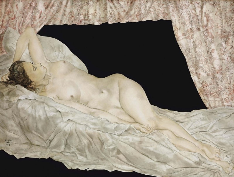 Foujita, Nude on a bed