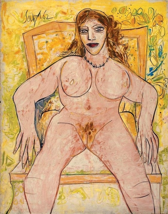 Francis Newton Souza Seated Nude