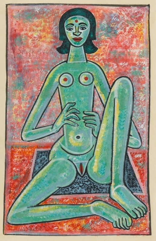 Francis Newton Souza, Untitled (Nude), 1946, gouache