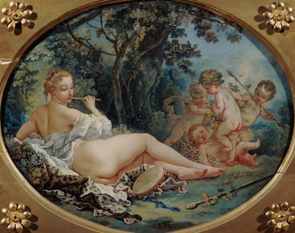 François Boucher: Bacchante Playing the Flute,