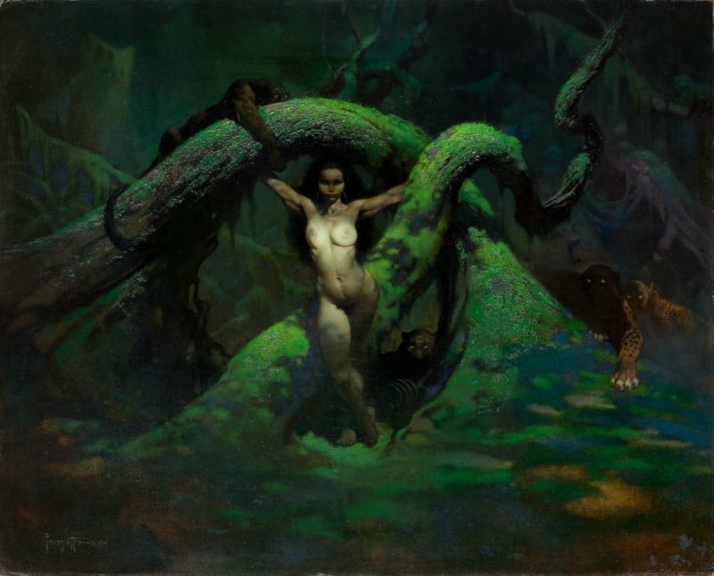 frank frazetta cat girl