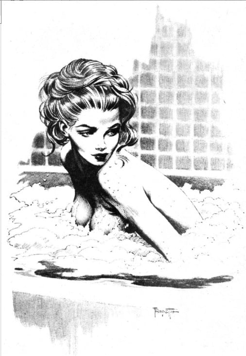 frank frazetta nude girl in bath pulp cover 1990